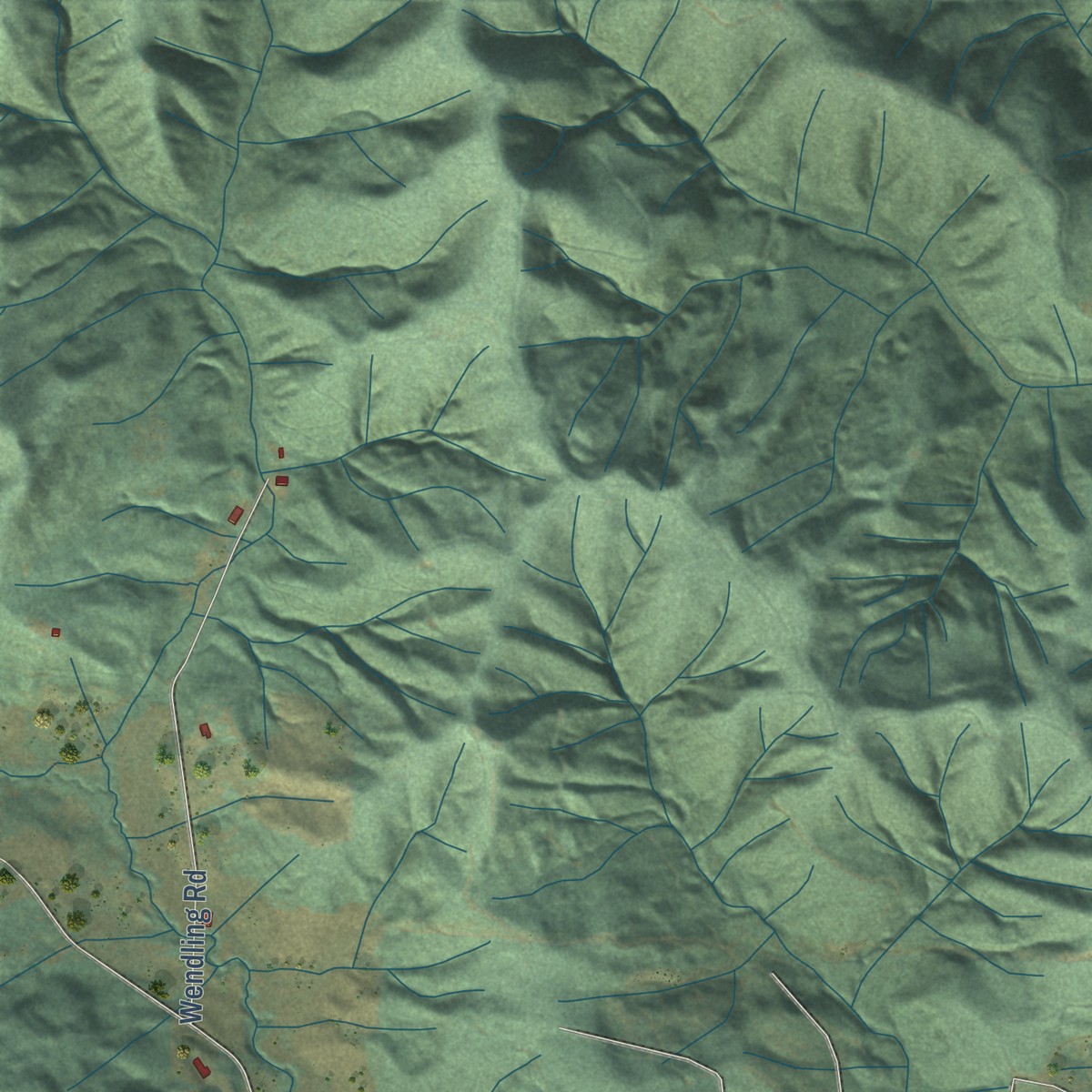 Second close-up of the map of Boistfort, Washington print showing more streets and buildings