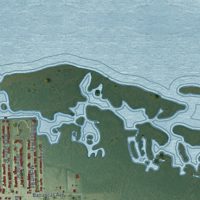 Second close-up of the map of Bokeelia, Florida print showing more streets and buildings