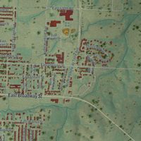 Second close-up of the map of Bolivar, Missouri print showing more streets and buildings