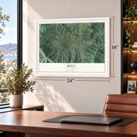 Bolt, West Virginia map, 18 x 24 inch print in a white frame in a home office