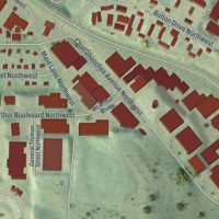 Second close-up of the map of Bolton, Georgia print showing more streets and buildings