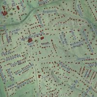 Second close-up of the map of Bon Air, Virginia print showing more streets and buildings