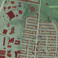 Second close-up of the map of Bond Hill, Ohio print showing more streets and buildings