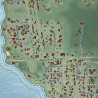 Second close-up of the map of Bonneau Beach, South Carolina print showing more streets and buildings