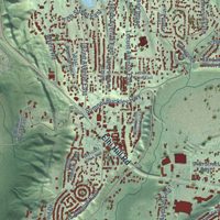 Second close-up of the map of Bonney Lake, Washington print showing more streets and buildings