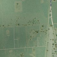 Second close-up of the map of Bonney, Texas print showing more streets and buildings