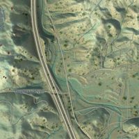 Second close-up of the map of Bonsall, California print showing more streets and buildings