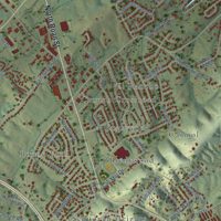 Second close-up of the map of Boone, Tennessee print showing more streets and buildings