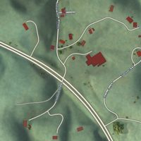 Second close-up of the map of Boones Mill, Virginia print showing more streets and buildings