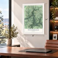Boonesborough, Kentucky map, 18 x 24 inch print in a white frame in a home office