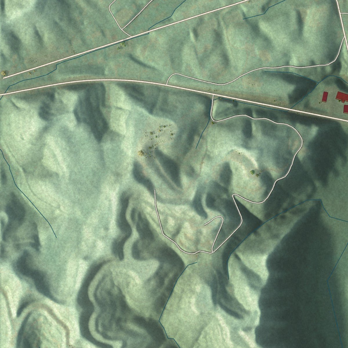 Second close-up of the map of Booneville, Kentucky print showing more streets and buildings