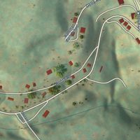 Second close-up of the map of Booth, West Virginia print showing more streets and buildings