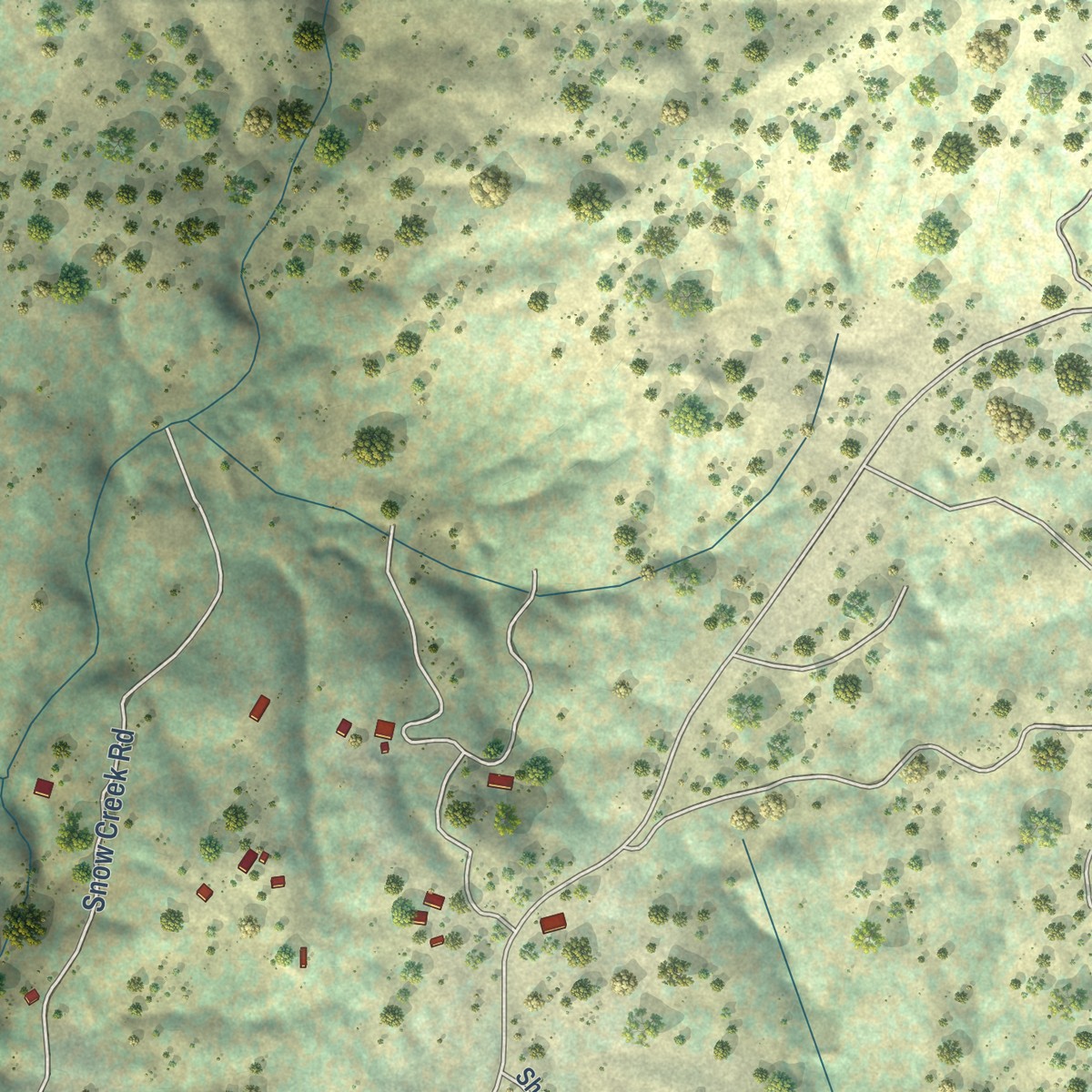 Second close-up of the map of Bootjack, California print showing more streets and buildings