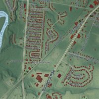 Second close-up of the map of Bordentown, Burlington County, New Jersey print showing more streets and buildings