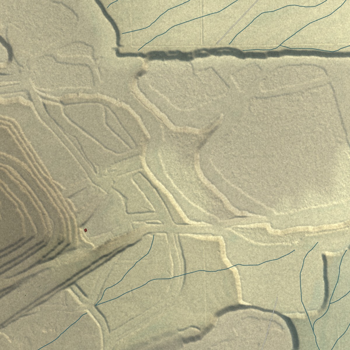 Second close-up of the map of Boron, California print showing more streets and buildings