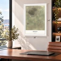 Boron, California map, 18 x 24 inch print in a white frame in a home office