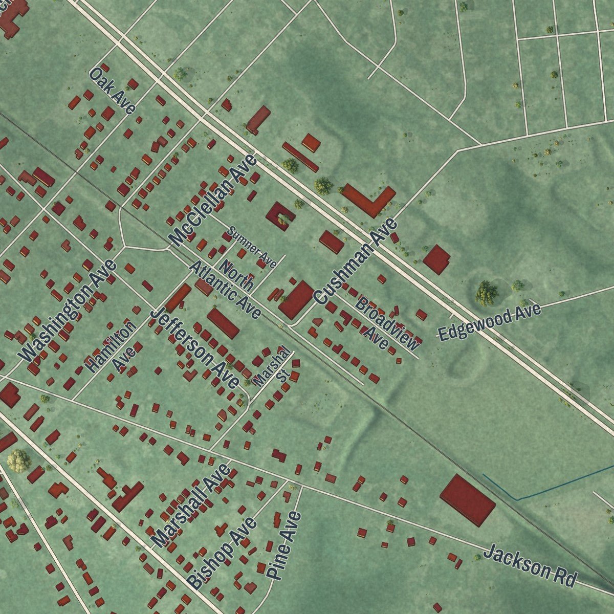 Second close-up of the map of the Borough of Berlin, Camden County, New Jersey print showing more streets and buildings