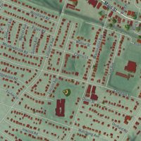 Second close-up of the map of the Borough of Chatham, Morris County, New Jersey print showing more streets and buildings