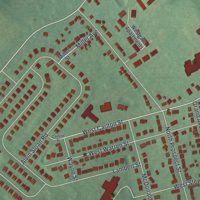 Second close-up of the map of the Borough of Washington, Warren County, New Jersey print showing more streets and buildings