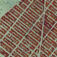 Second close-up of the map of Borough Park, New York print showing more streets and buildings