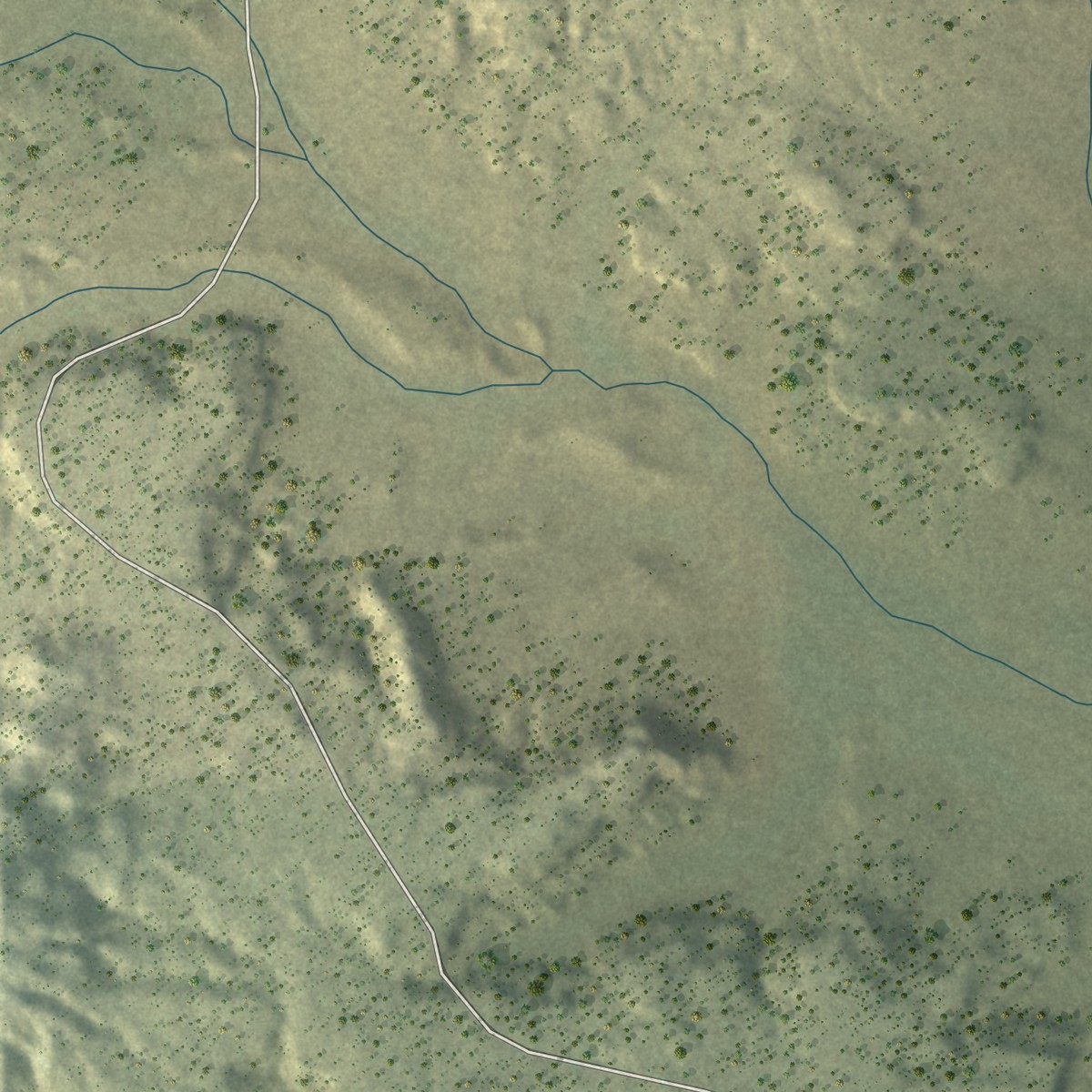 Second close-up of the map of Borrego Pass, New Mexico print showing more streets and buildings