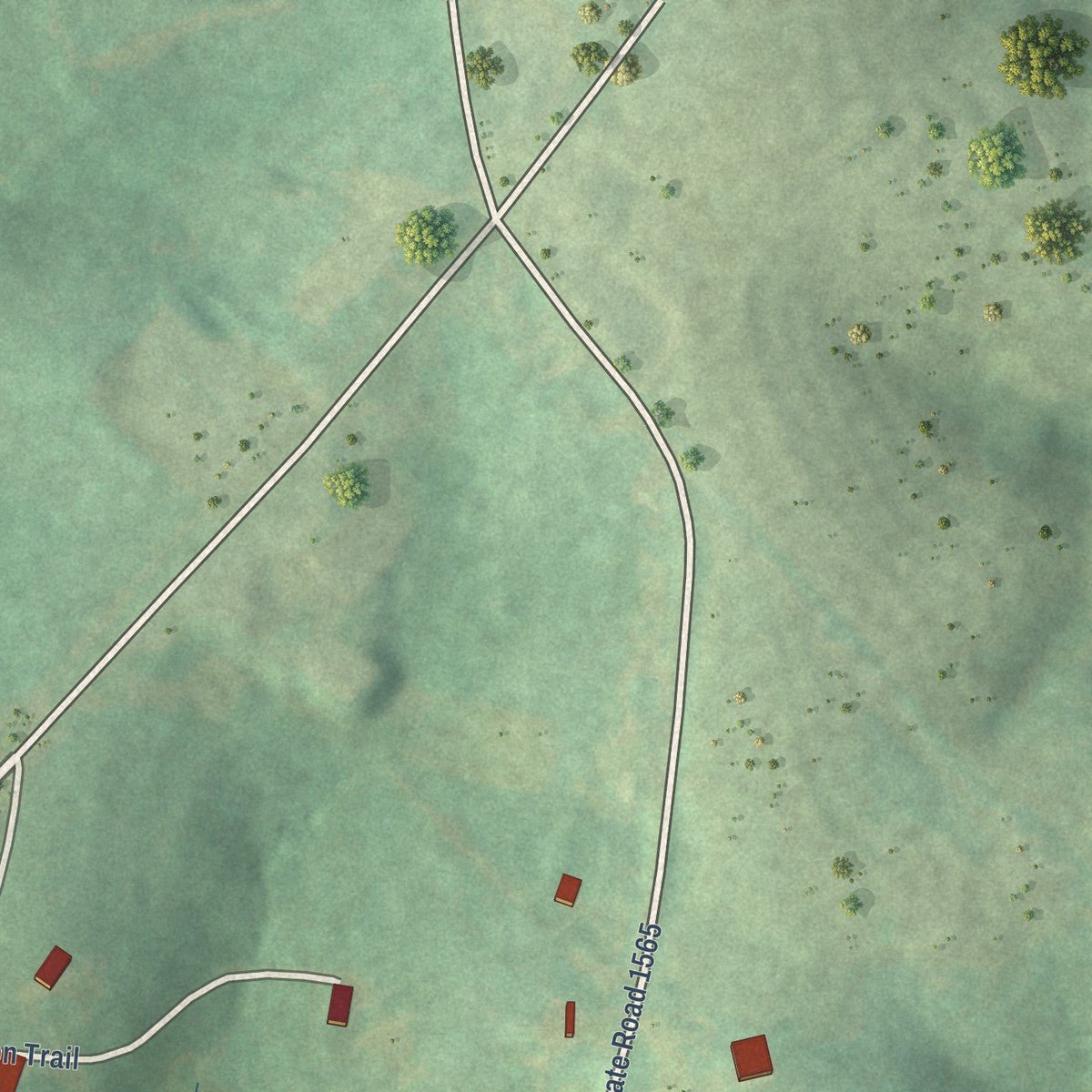 Second close-up of the map of Bostic, North Carolina print showing more streets and buildings
