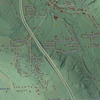 Second close-up of the map of Boston, New York print showing more streets and buildings