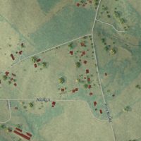 Second close-up of the map of Bostwick, Georgia print showing more streets and buildings