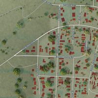 Second close-up of the map of Boulder, Montana print showing more streets and buildings