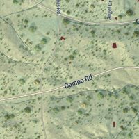 Second close-up of the map of Boulevard, California print showing more streets and buildings