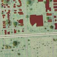 Second close-up of the map of Boulevard Gardens, Florida print showing more streets and buildings