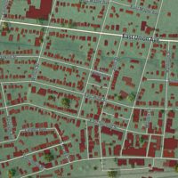 Second close-up of the map of Bound Brook, New Jersey print showing more streets and buildings
