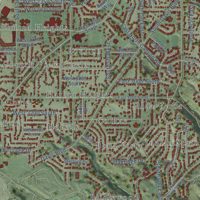 Second close-up of the map of Bountiful, Utah print showing more streets and buildings