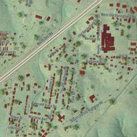 Second close-up of the map of Bourbon, Missouri print showing more streets and buildings