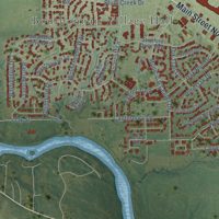 Second close-up of the map of Bourbonnais, Illinois print showing more streets and buildings