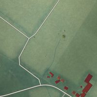 Second close-up of the map of Bourneville, Ohio print showing more streets and buildings