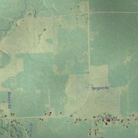 Second close-up of the map of Bourret, Michigan print showing more streets and buildings