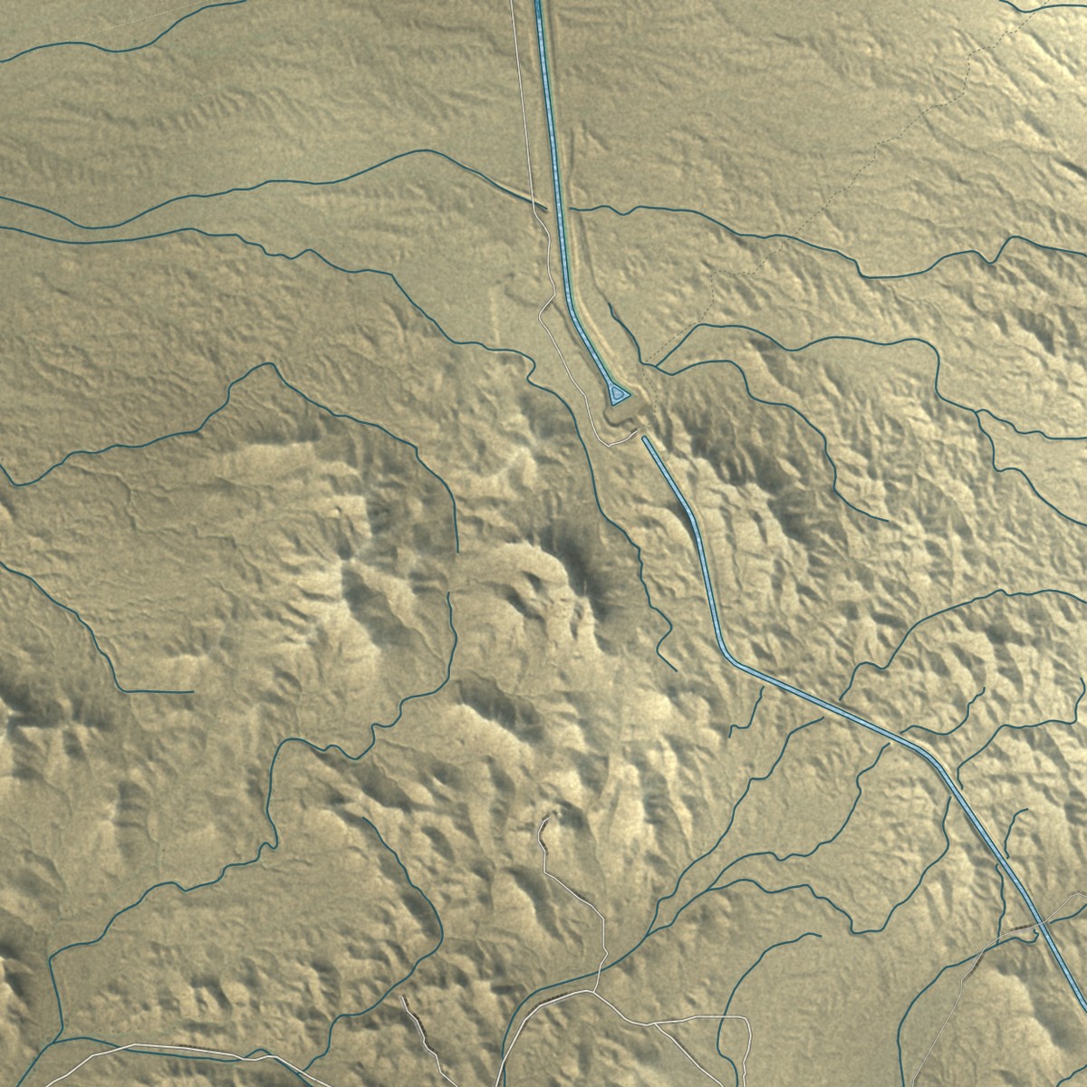 Second close-up of the map of Bouse, Arizona print showing more streets and buildings