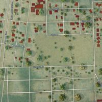 Second close-up of the map of Bowling Green, Florida print showing more streets and buildings