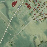 Second close-up of the map of Bowling Green, Virginia print showing more streets and buildings