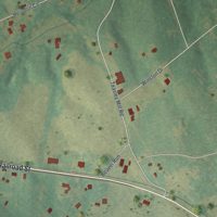 Second close-up of the map of Bowman, Georgia print showing more streets and buildings