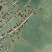 Second close-up of the map of Bowman, South Carolina print showing more streets and buildings