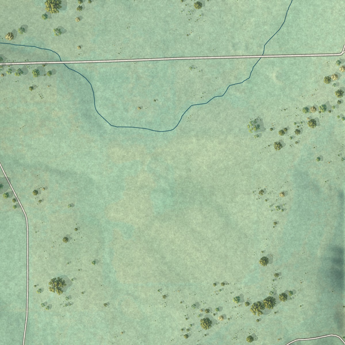 Second close-up of the map of Box, Oklahoma print showing more streets and buildings