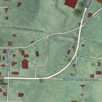 Second close-up of the map of Boydton, Virginia print showing more streets and buildings
