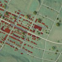 Second close-up of the map of Boyertown, Pennsylvania print showing more streets and buildings