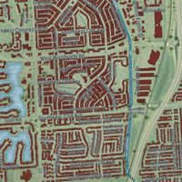 Second close-up of the map of Boynton Beach, Florida print showing more streets and buildings
