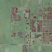 Second close-up of the map of Bozeman, Montana print showing more streets and buildings