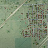 Second close-up of the map of Braceville, Illinois print showing more streets and buildings