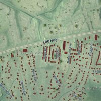 Second close-up of the map of Braddock, Virginia print showing more streets and buildings