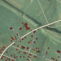 Second close-up of the map of Bradenville, Pennsylvania print showing more streets and buildings